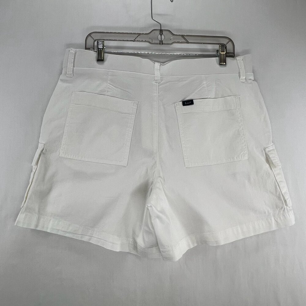 Lee Ultra Lux Comfort Cargo Short Womens 30 High Rise Stretch Relaxed Fit White - Picture 2 of 15